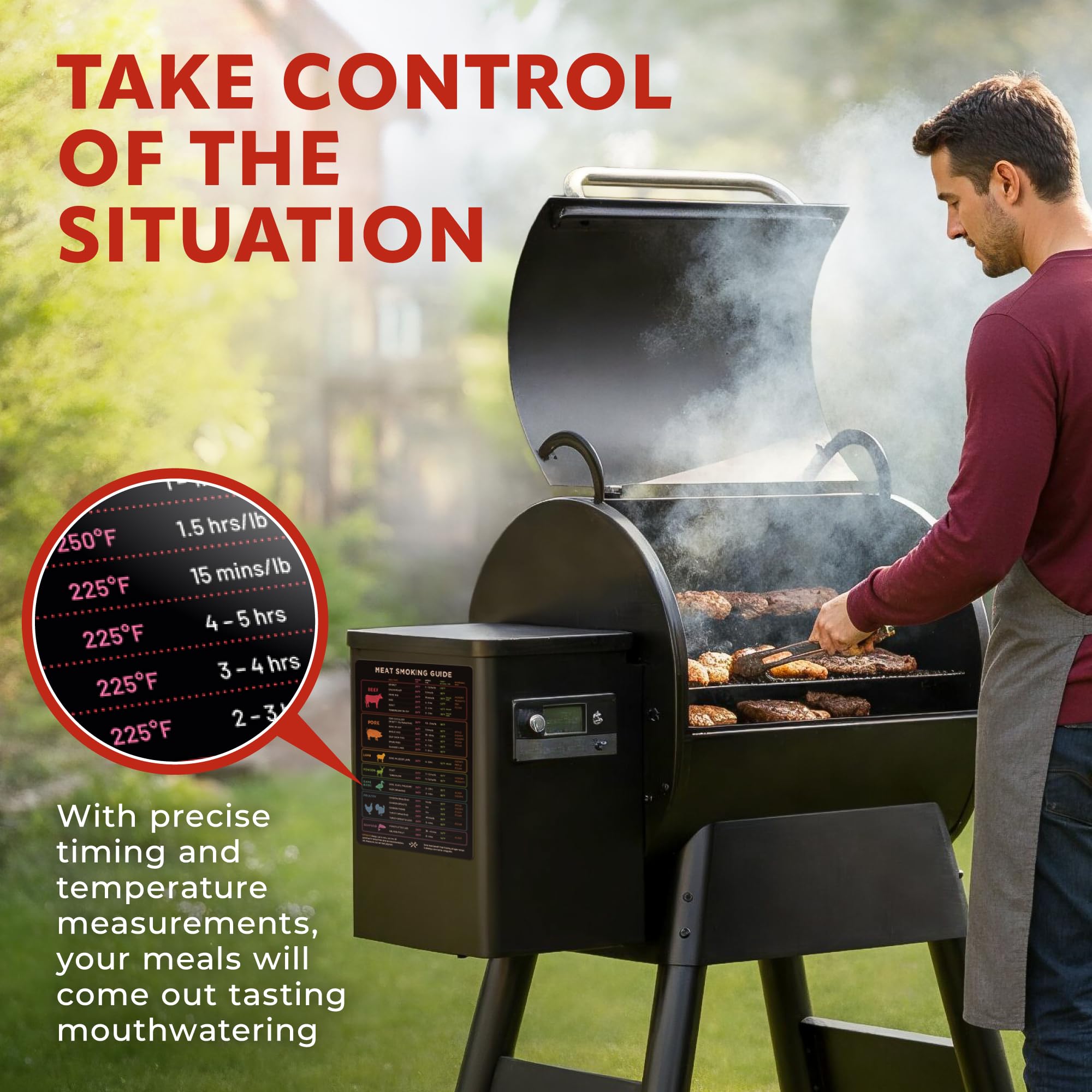 Levain & Co X-Large Magnet close-up with magnetic back for hands-free grilling guidance.