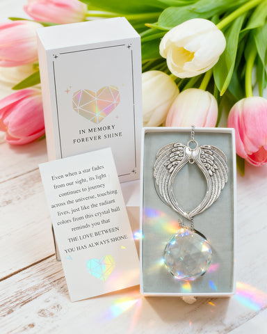 Leverse angel ornament window hanging brightening spaces while honoring a loved one.