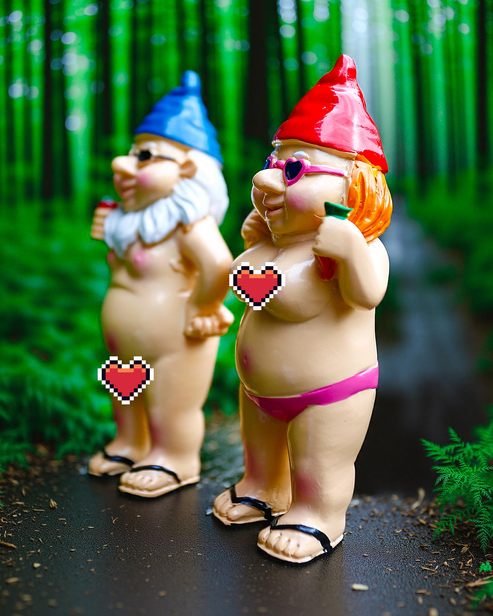 Cute garden sweethearts gnomes as the garden couple