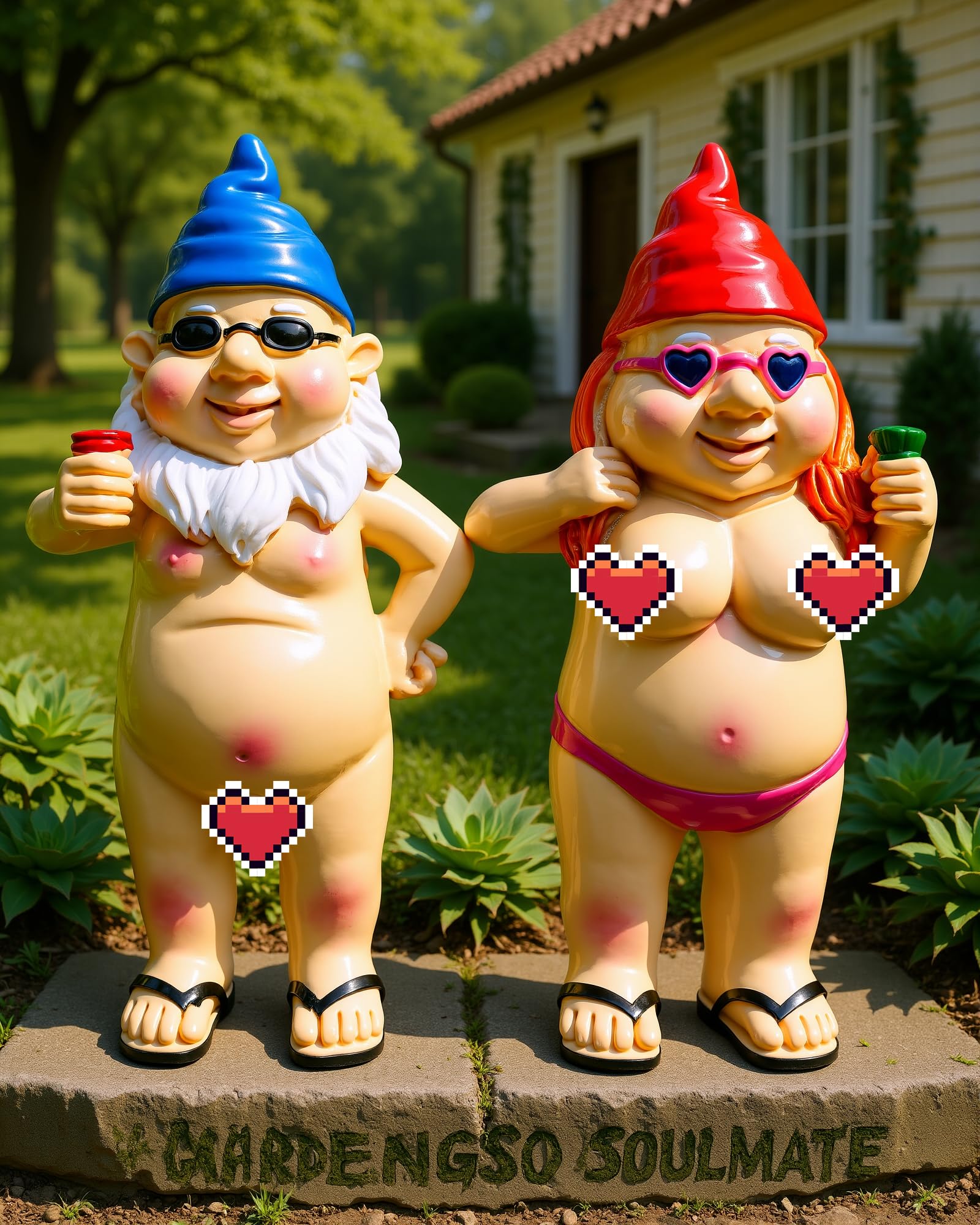 Resin hand-painted gnomes with durable color for sun and rain