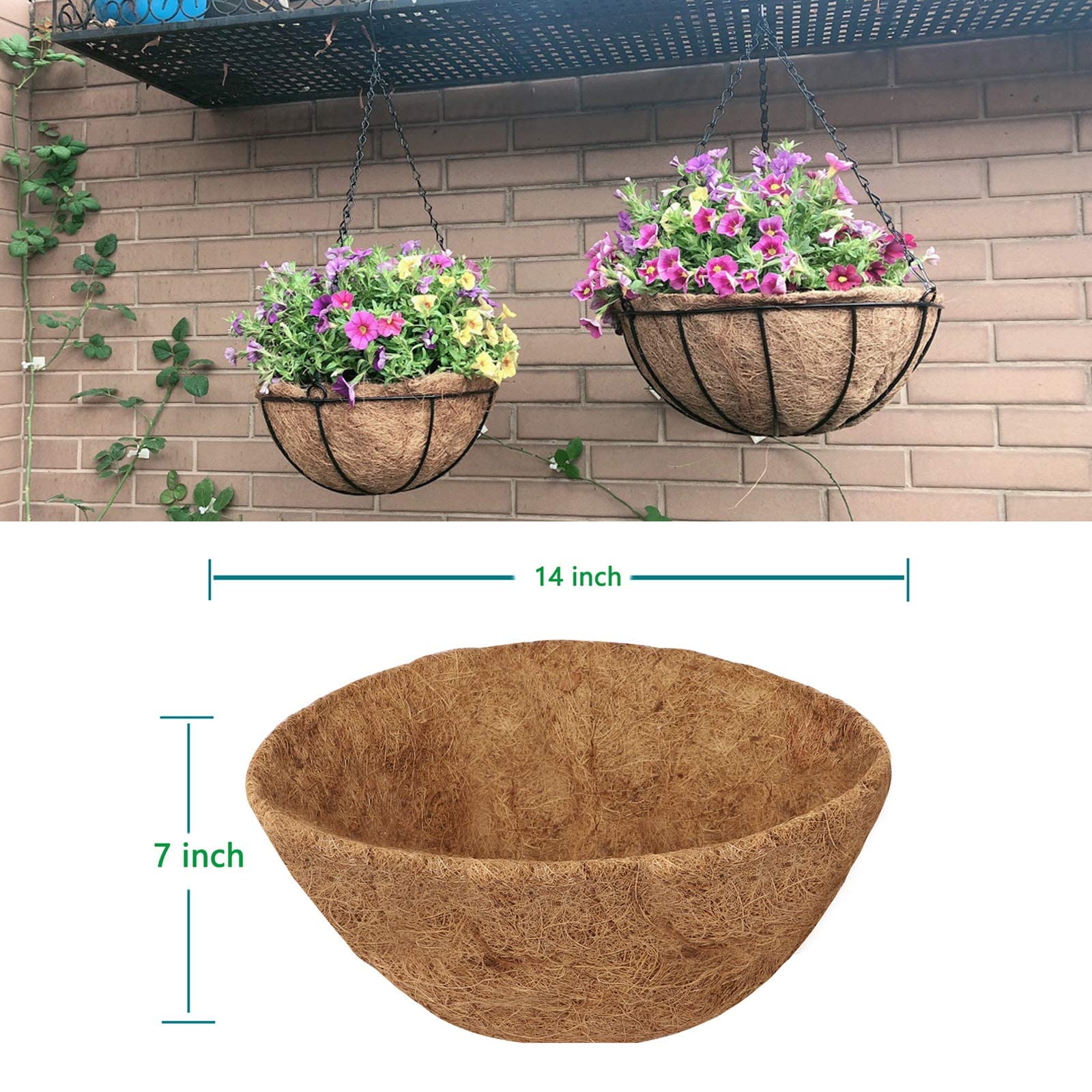 Levery HALEDAZE 14in round liner placed in a basket for quick planting.