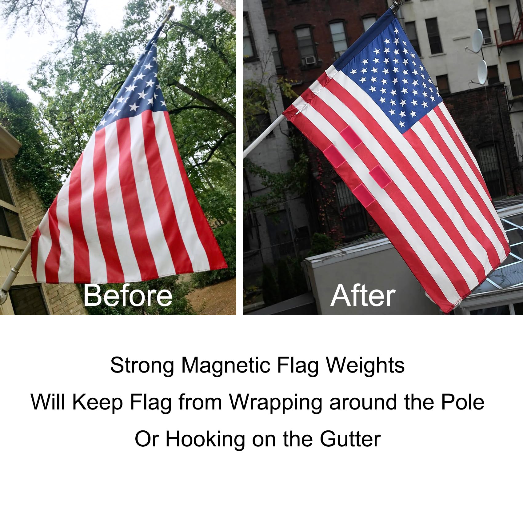 LEVOSHUA wind-ready flag weights provide secure bottom reinforcement