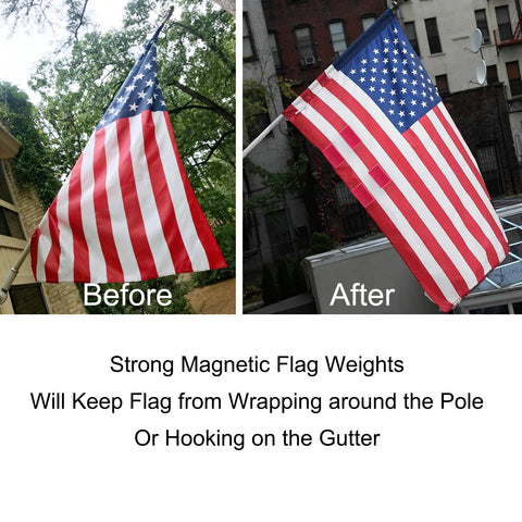 LEVOSHUA wind-ready flag weights provide secure bottom reinforcement