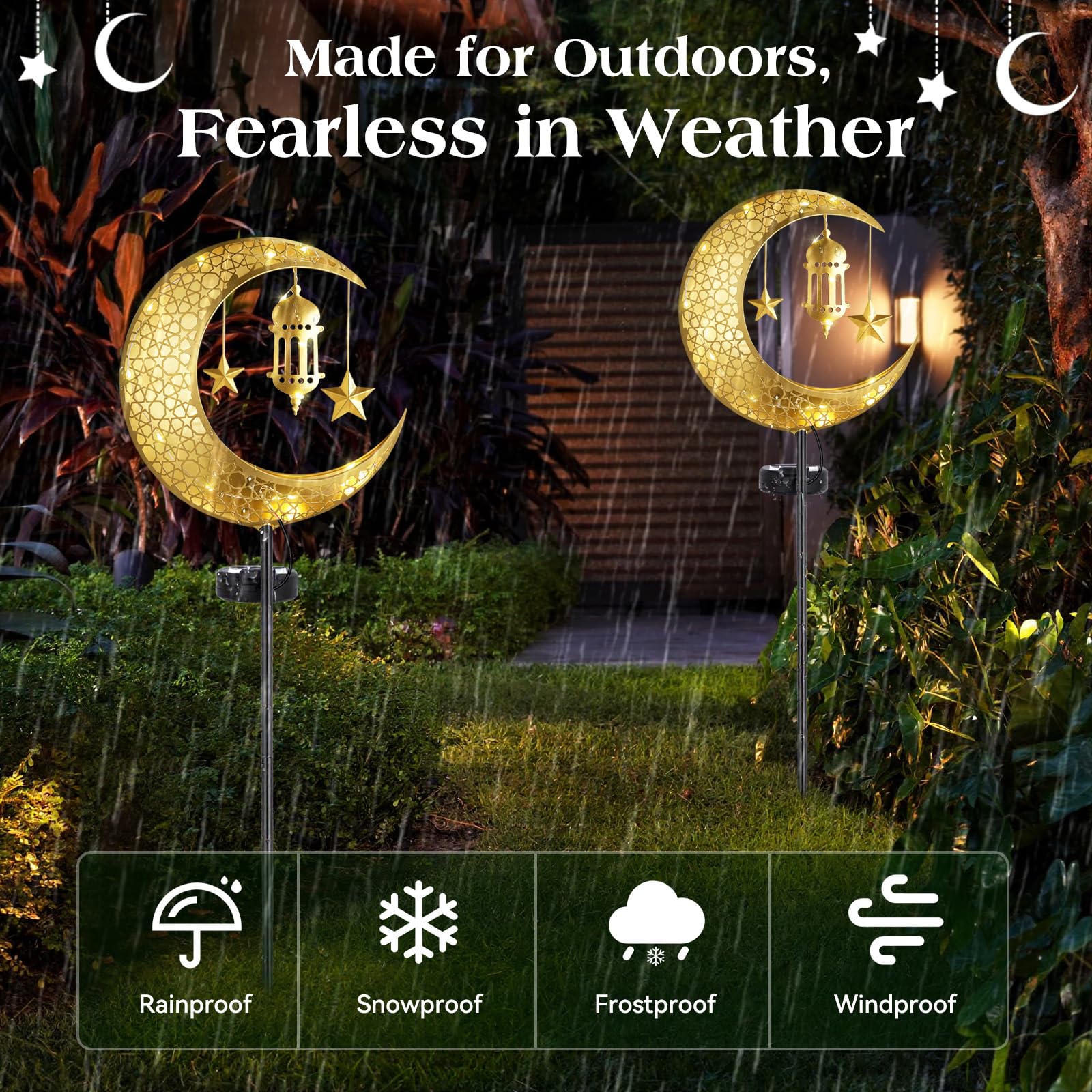 Lewondr LED beads emit a soft golden glow for patios.