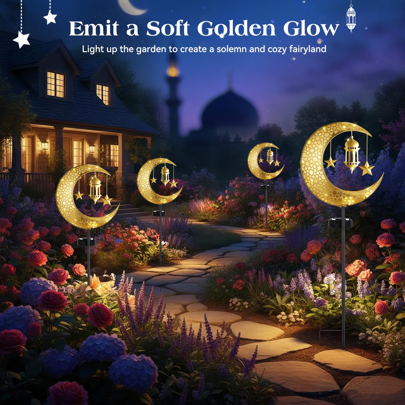 Lewondr metal Eid decor is waterproof for durable outdoor use.