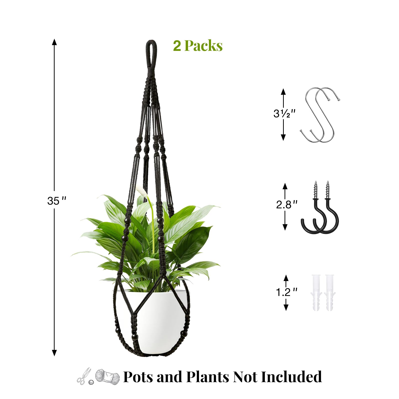 LEWESU adjustable-loop hangs for easy pot size customization