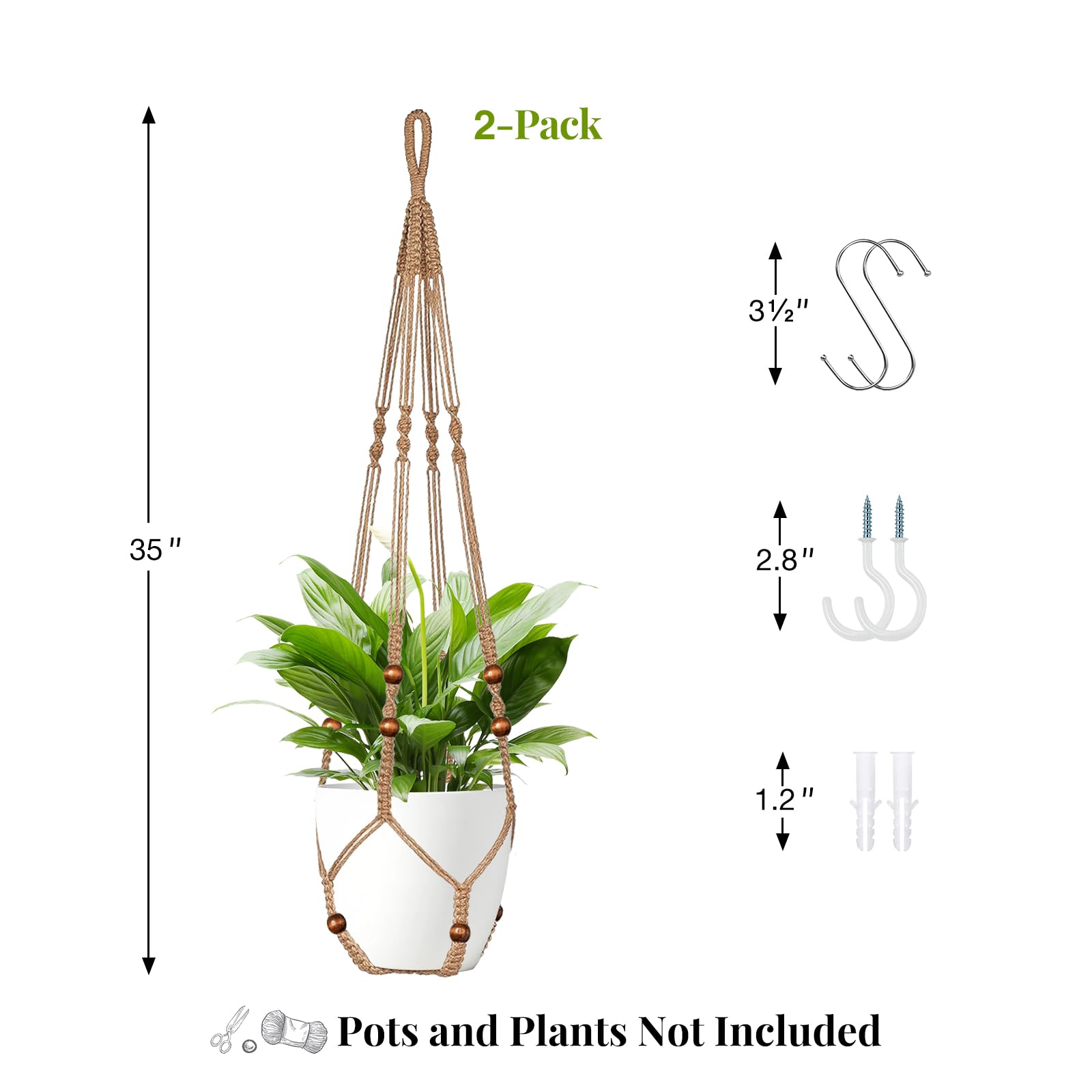 LEWESU macrame hanger suitable for both indoor and outdoor spaces, versatile decor.