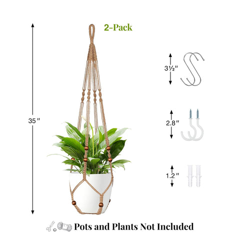 LEWESU macrame hanger suitable for both indoor and outdoor spaces, versatile decor.
