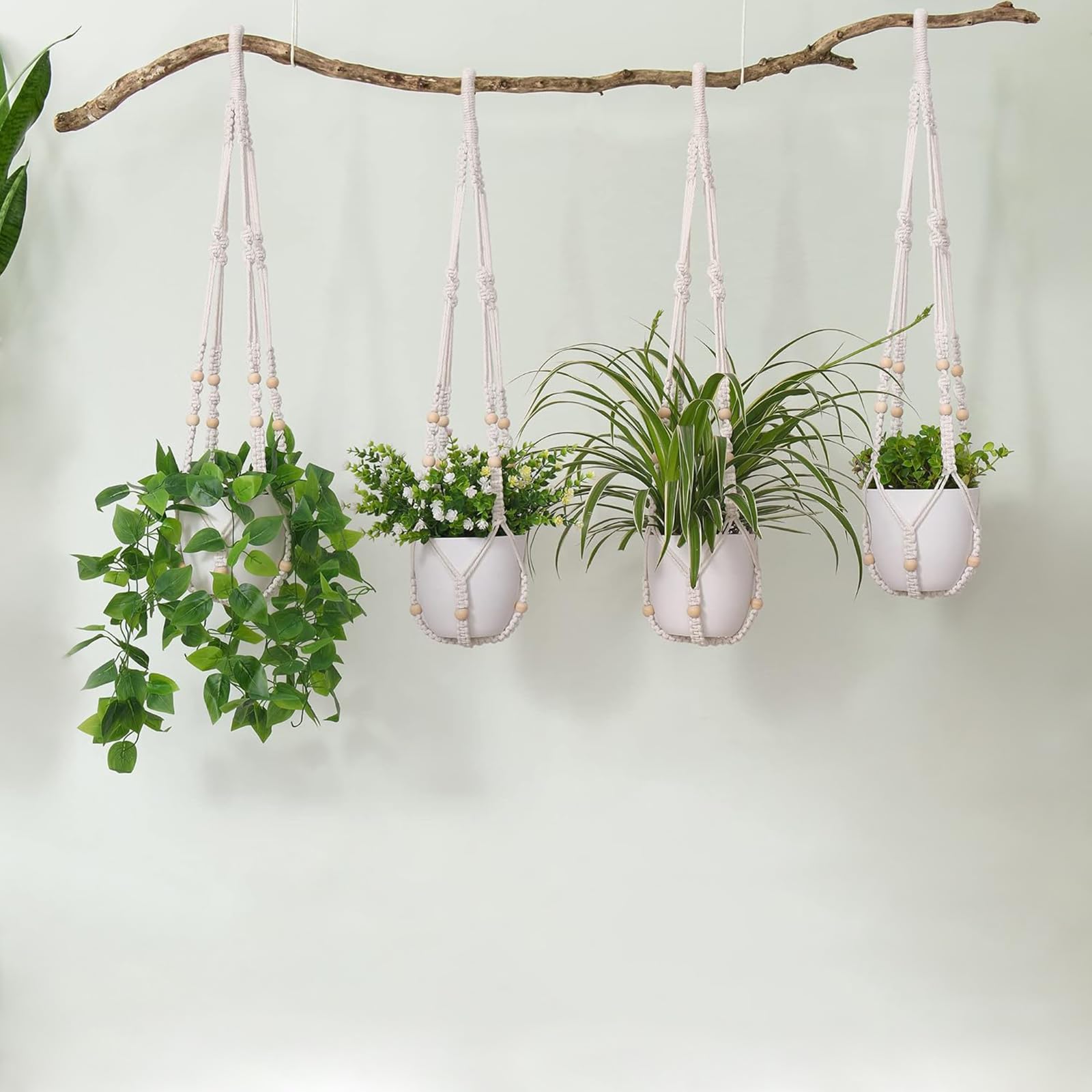 LEWESU Macrame Plant Hanger ready for various pot sizes
