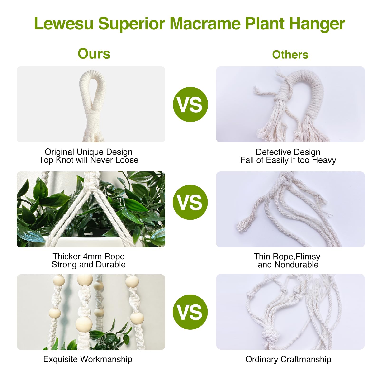 LEWESU expansion tubes provide secure mounting.