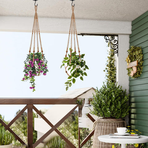 Pair of LEWESU hangers complements small planters and terrariums for greens.