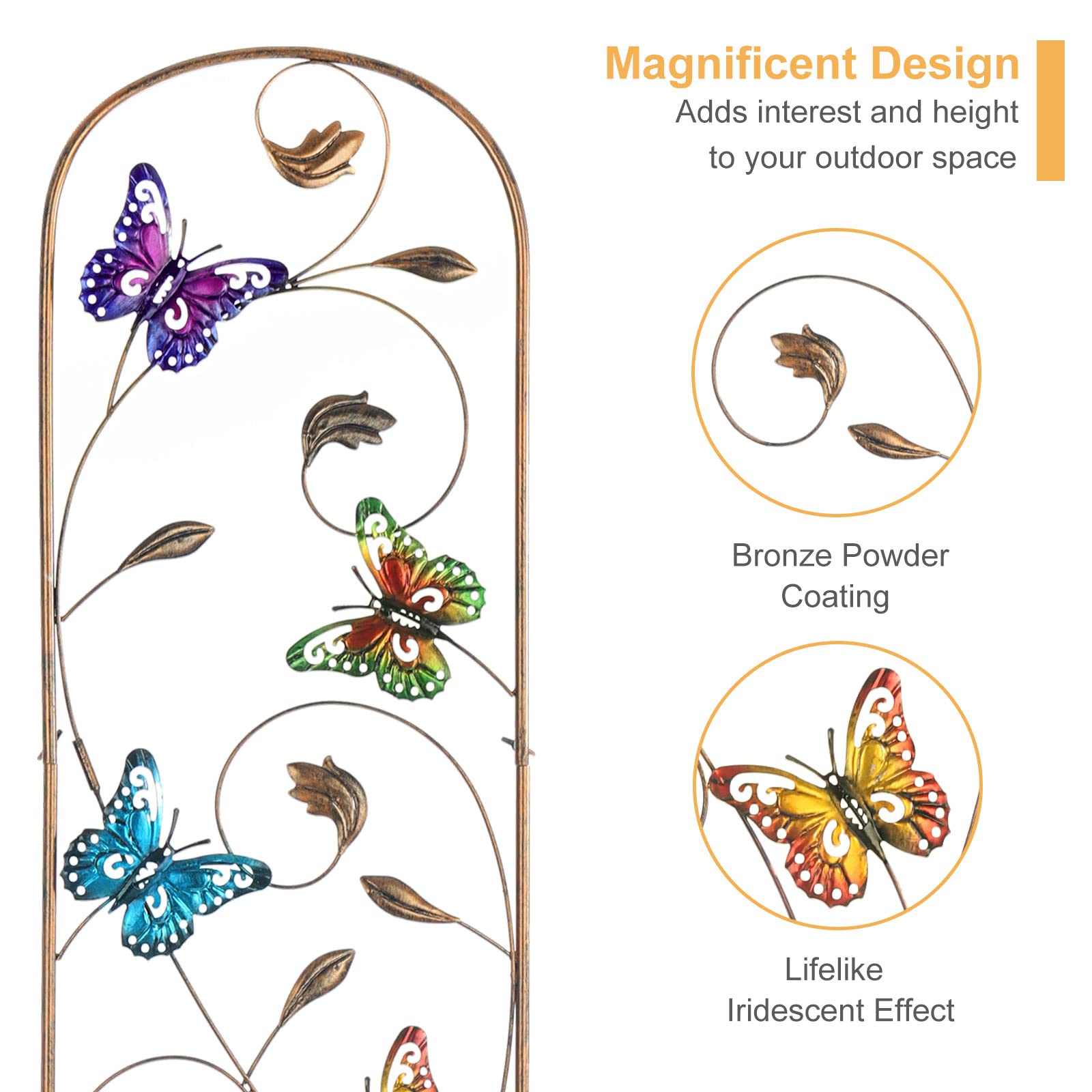 LEWIS&WAYNE bronze powder-coated welded metal offers lasting outdoor durability.