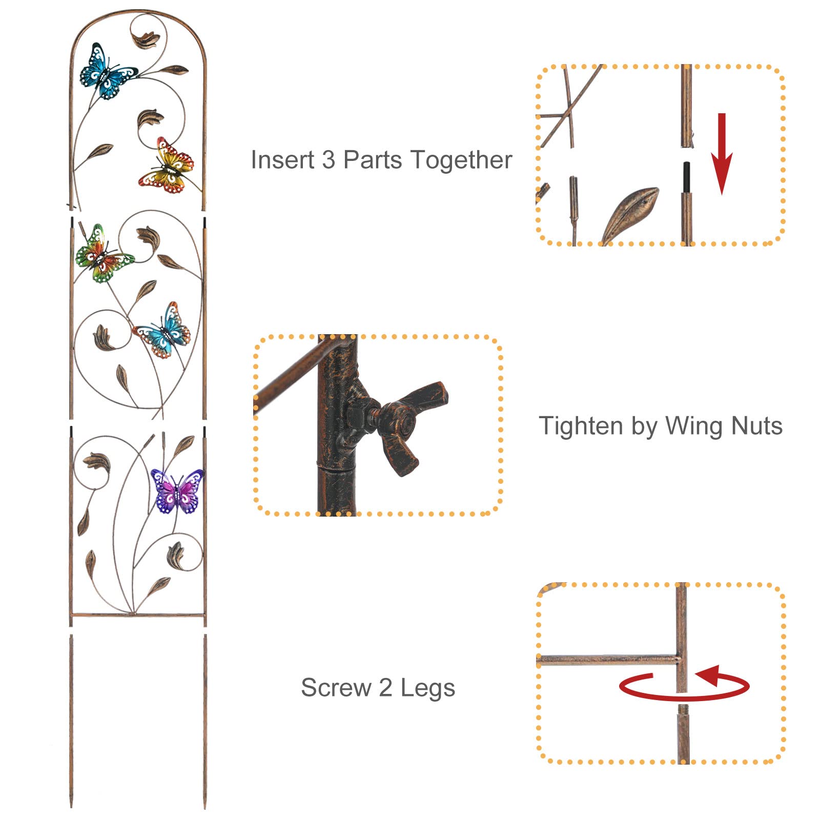 LEWIS&WAYNE ground-spiked legs keep the panels securely in place.