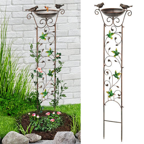 LEWIS&WAYNE garden trellis bird bath top bowl invites birds to bathe