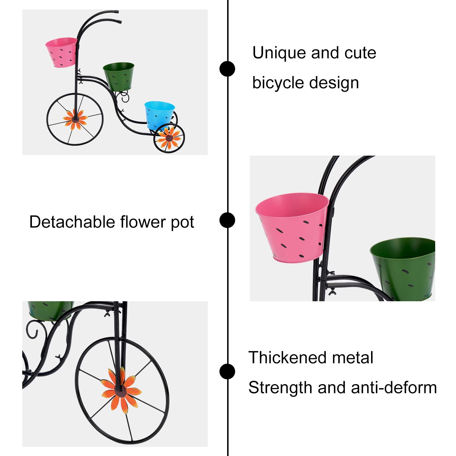 LEWIS&WAYNE tricycle planter wheels and handle detail
