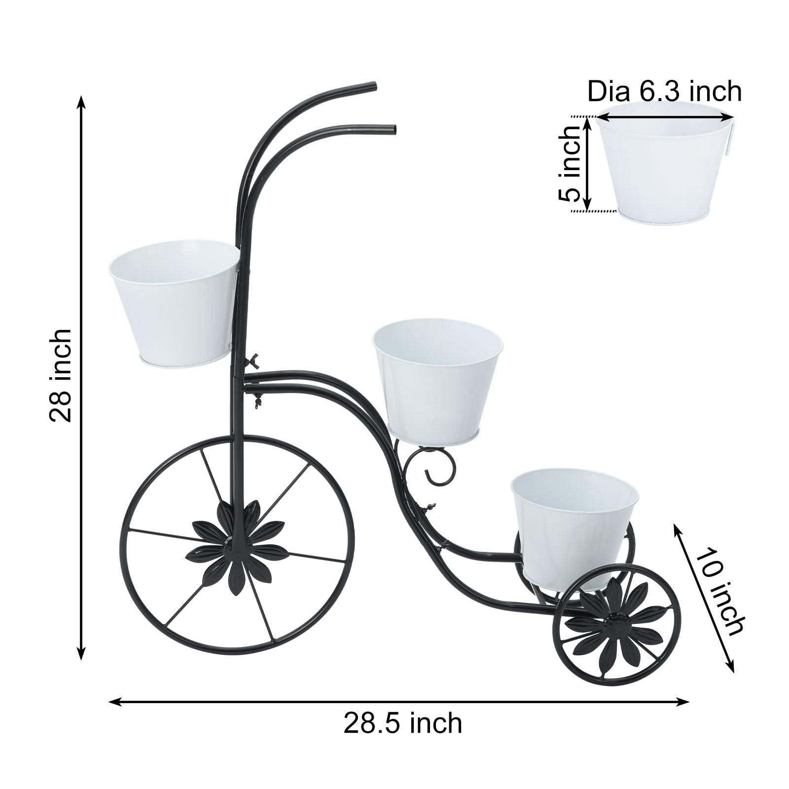 White pails with drainage holes for plants in LEWIS&WAYNE planter