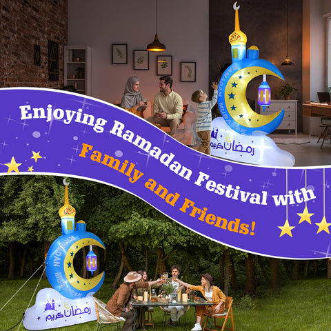 Lewondr LED-lit Ramadan inflatable creates a warm evening glow for family Iftar gatherings.