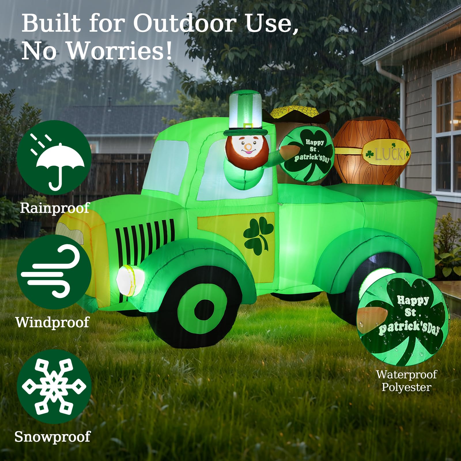 Lewondr waterproof polyester build withstands weather for durable yard decor