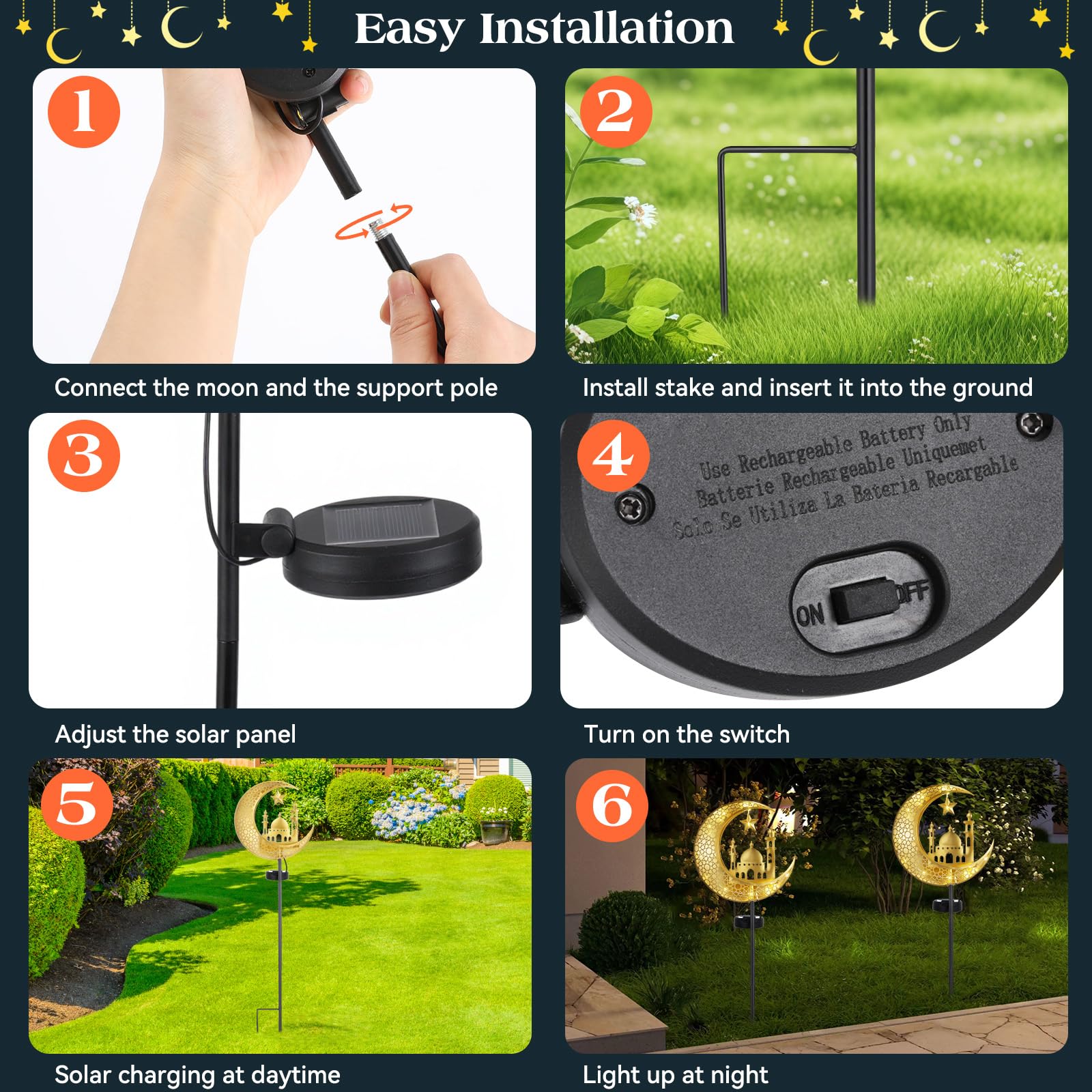Lewondr pathway lawn patio decor helps illuminate entrances and borders.