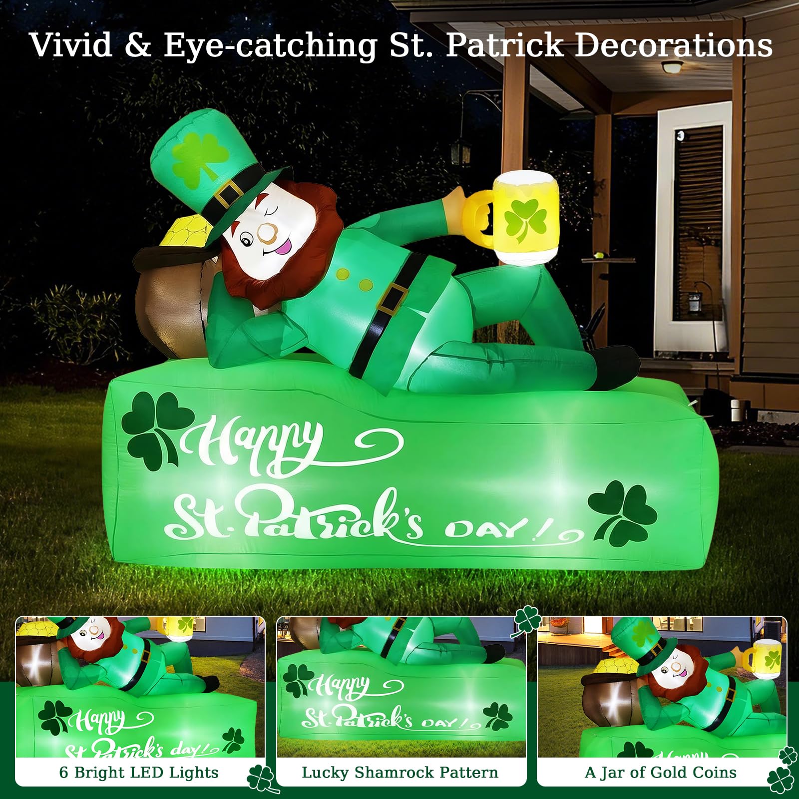Lewondr inflatable with built-in lights illuminates your yard at night.