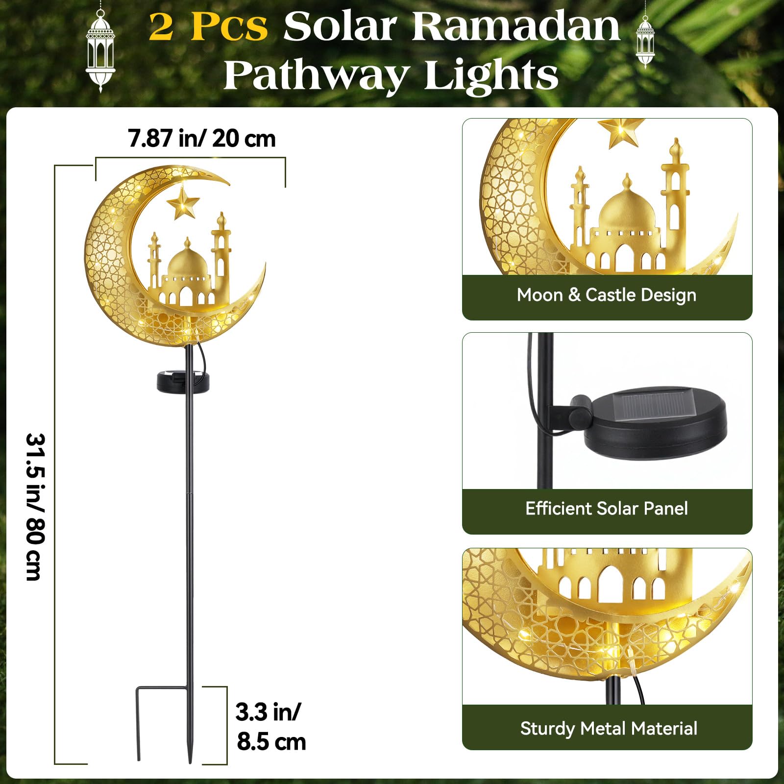 Lewondr warm golden illumination creates cozy Ramadan ambiance outdoors.