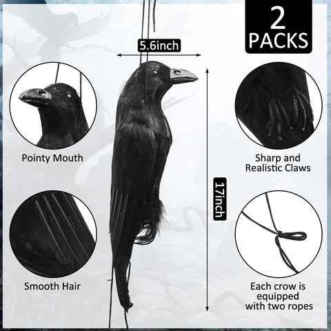 Lewtemi crow decor shows a realistic silhouette perfect for porches and trees.