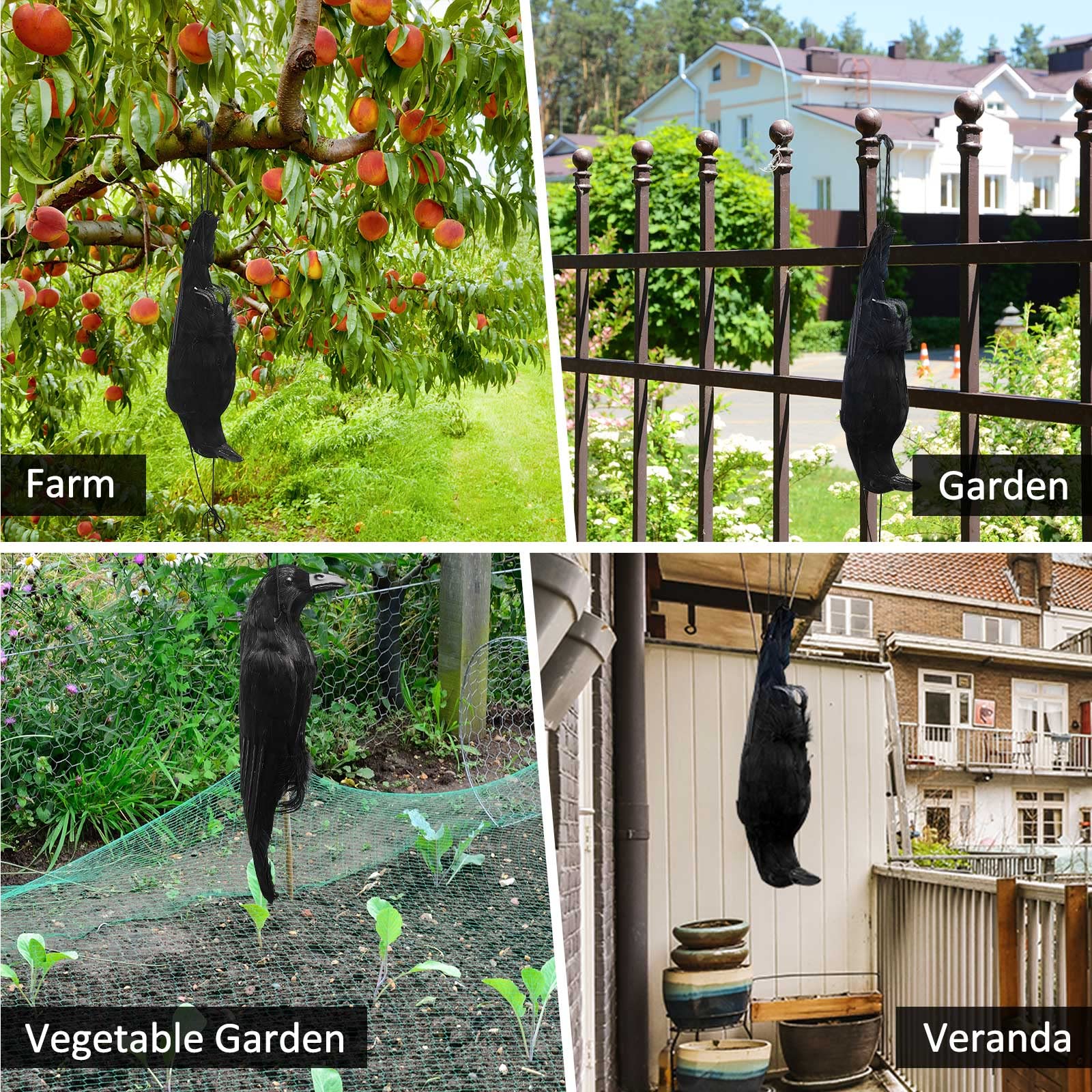 Lewtemi lifelike crow prop enhances Halloween scenes on trees, walls, or desks.