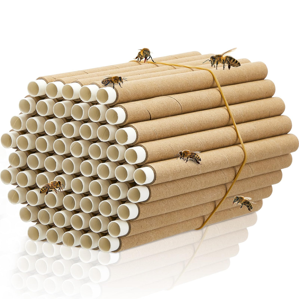Lewtemi brown mason bee tubes for tidy nests and easy replacement in your beekeeping setup.