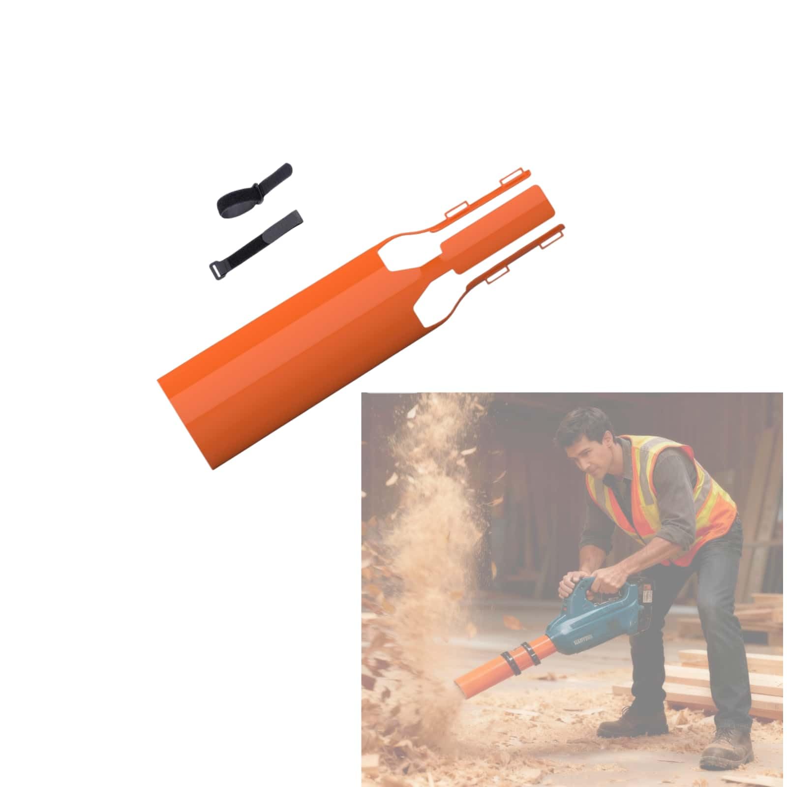 LEYAO Leaf Blower Air Booster attachment on a blower increases airflow efficiency for quick cleanups.