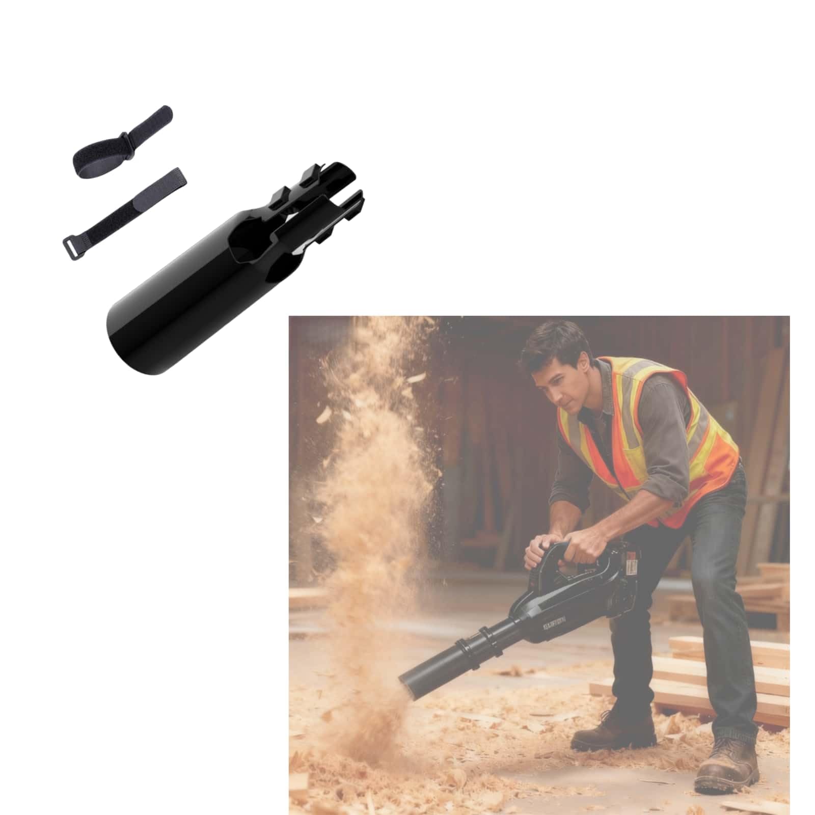 LEYAO Leaf Blower Air Booster with cyclone 2X for stronger airflow.