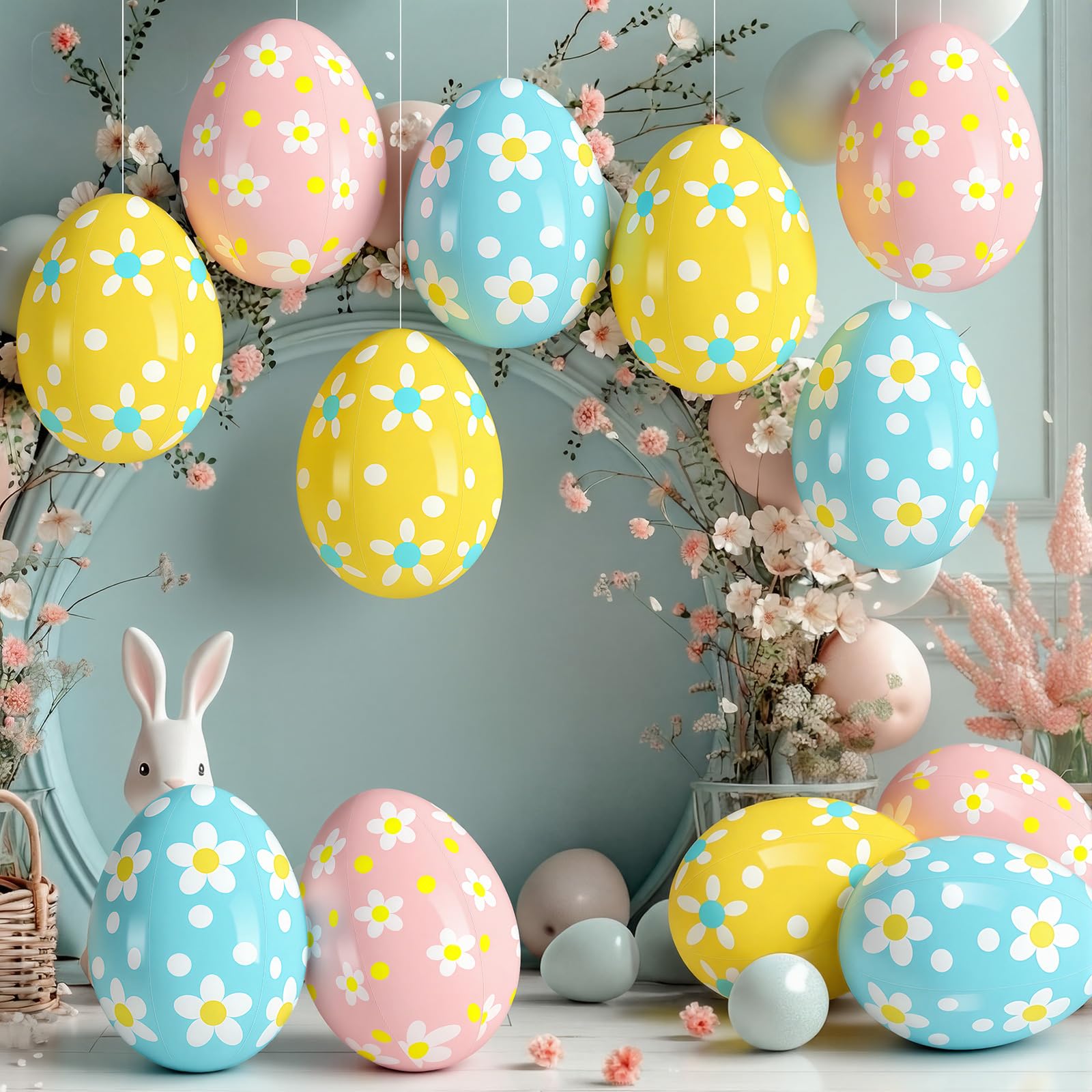 Leyndo colorful Easter egg inflatables add festive color to gardens and lawns.