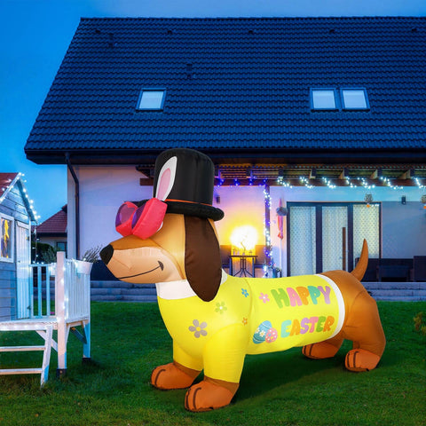 Leyndo Easter Dachshund inflatable is ideal for indoor and outdoor celebrations.