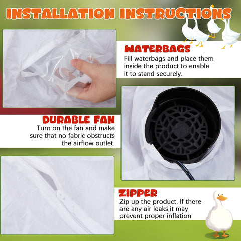 Leyndo goose inflatable blower inflation feature for quick setup
