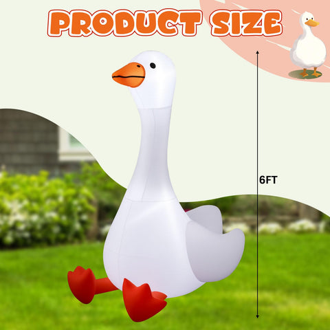 Leyndo goose inflatable front view highlighting size and charm for outdoor decor