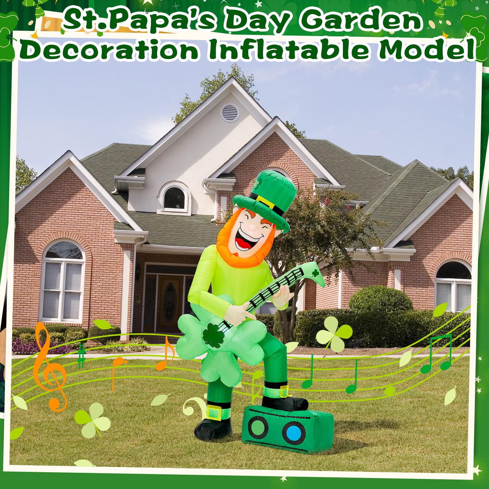 Leyndo Leprechaun inflatable with water bags base for added wind resistance.