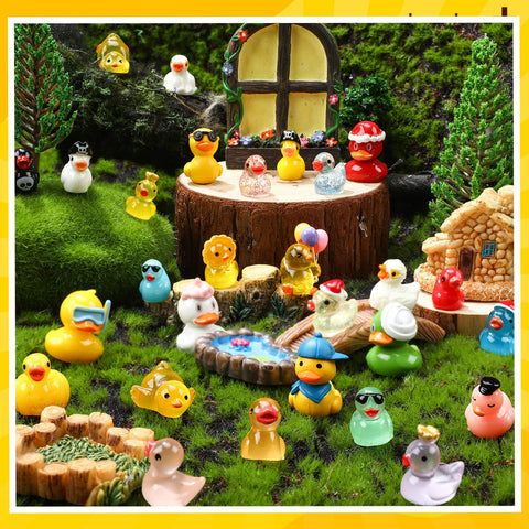 Leyndo mini resin ducks multicolor pack offers versatile decorating ideas.