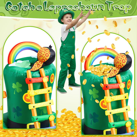 Leyndo rainbow and pot of gold arc inflates a magical celebration