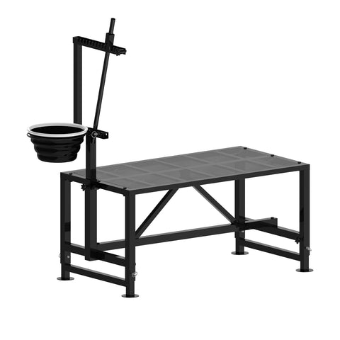 Lezbanz 400 lb goat milk stand with sturdy frame for safe milking.