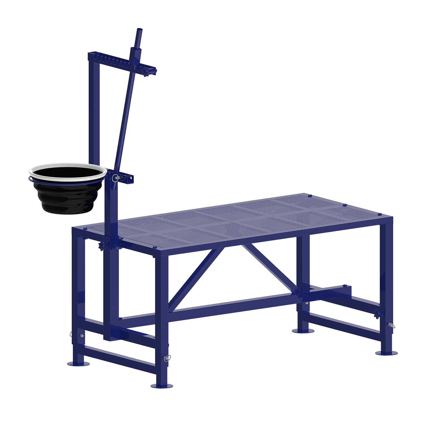 Lezbanz goat milk stand 400lbs iron blue provides sturdy support for milking