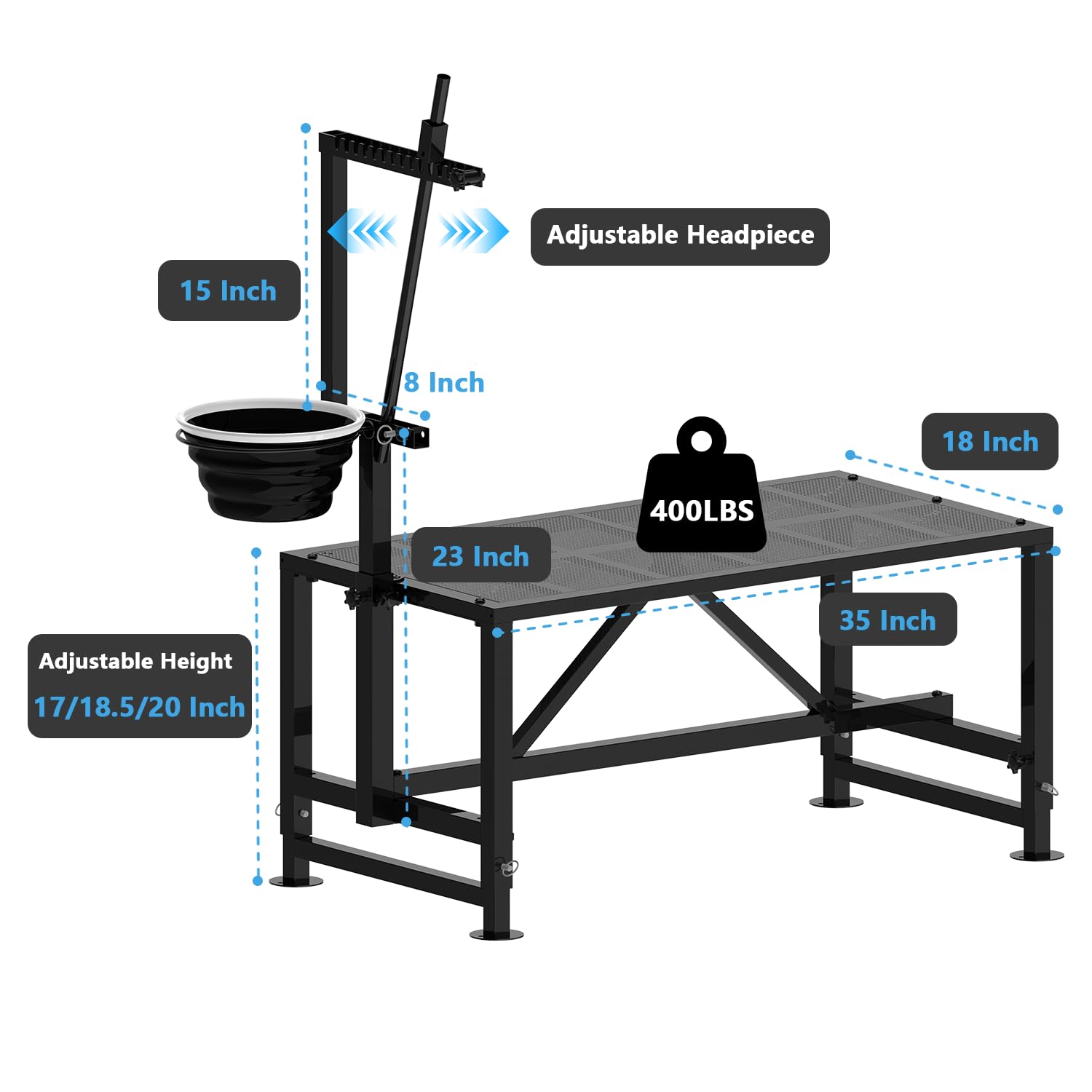 Lezbanz goat milk stand with feed bin streamlines grooming and milking sessions.