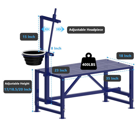 Lezbanz goat milk stand with feed bin enables convenient feeding during trimming