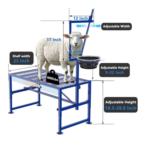 Lezbanz goat stand with adjustable height fits different sheep sizes