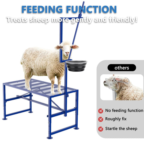 Lezbanz goat stand iron blue finish emphasizes durable, rust-resistant coating