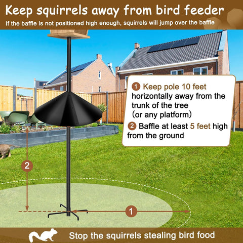 Lezcufer Keeps feeders safe, reducing seed waste and mess.