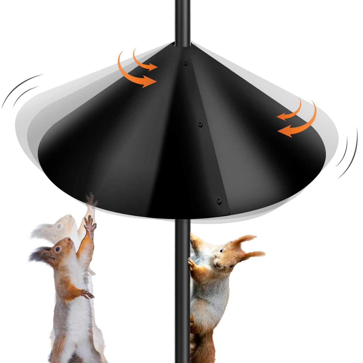 Lezcufer Squirrel Baffle, 19-inch diameter, protects bird feeders from climbing squirrels.
