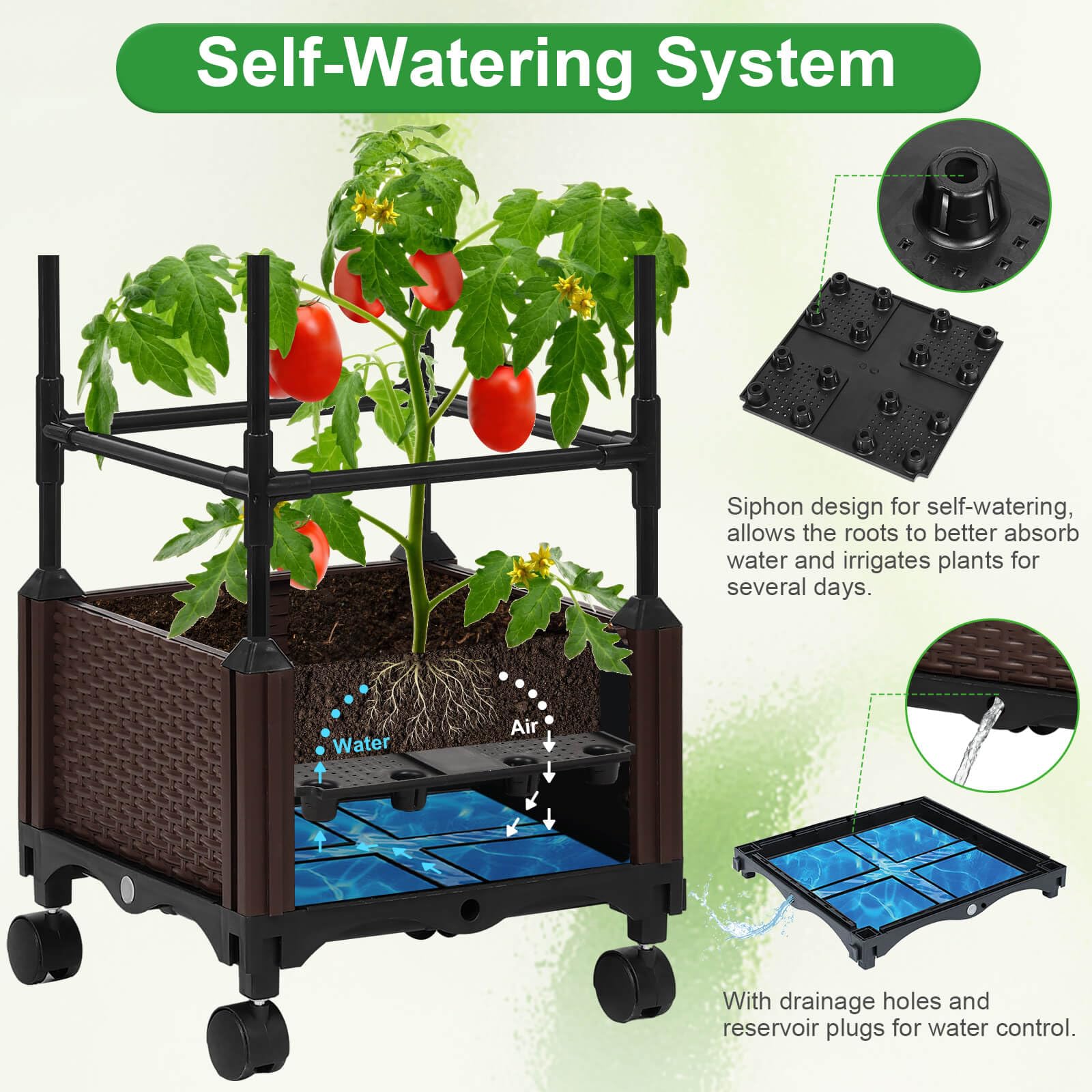 Lezmarket 55.9-inch raised garden bed for supporting climbing plants.
