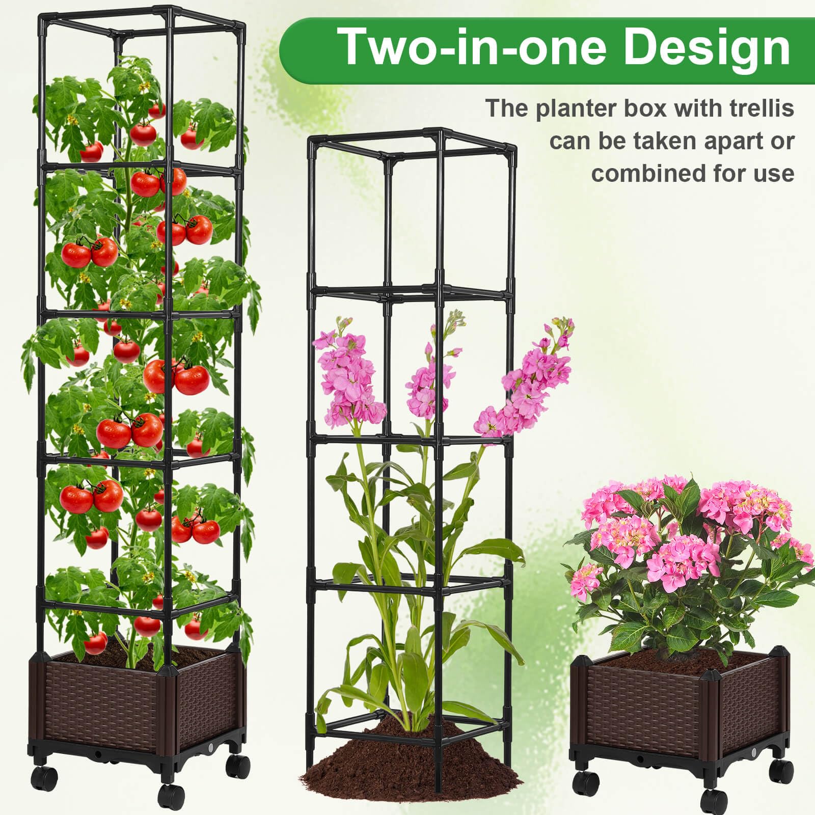 Lezmarket adjustable trellis system from 1 to 5 layers for growth flexibility.