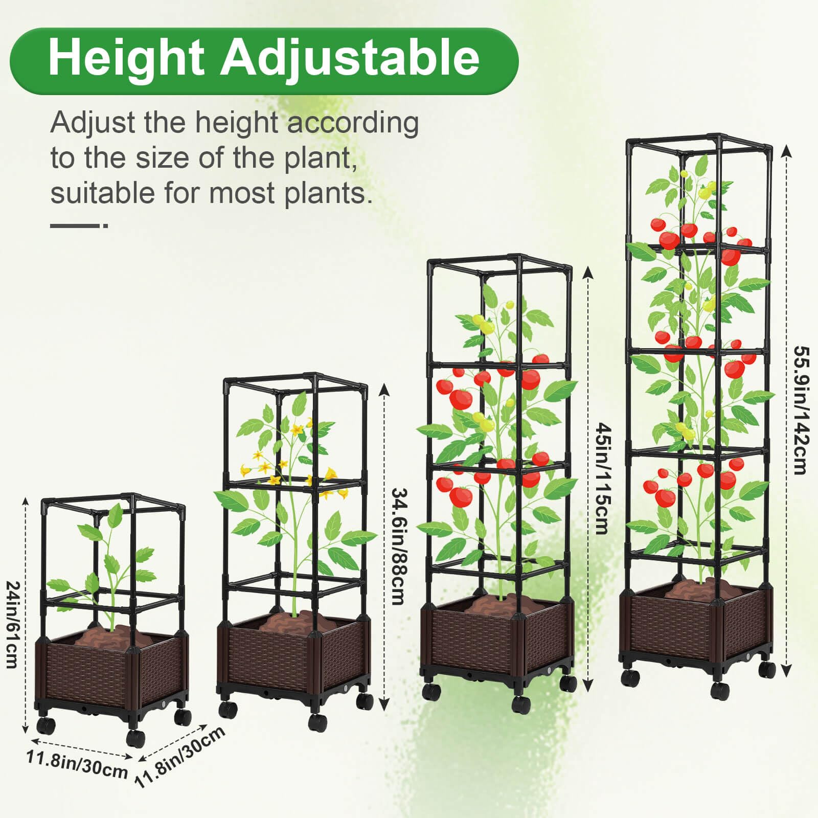 Lezmarket tomato planter with self-watering reservoir for consistent moisture.