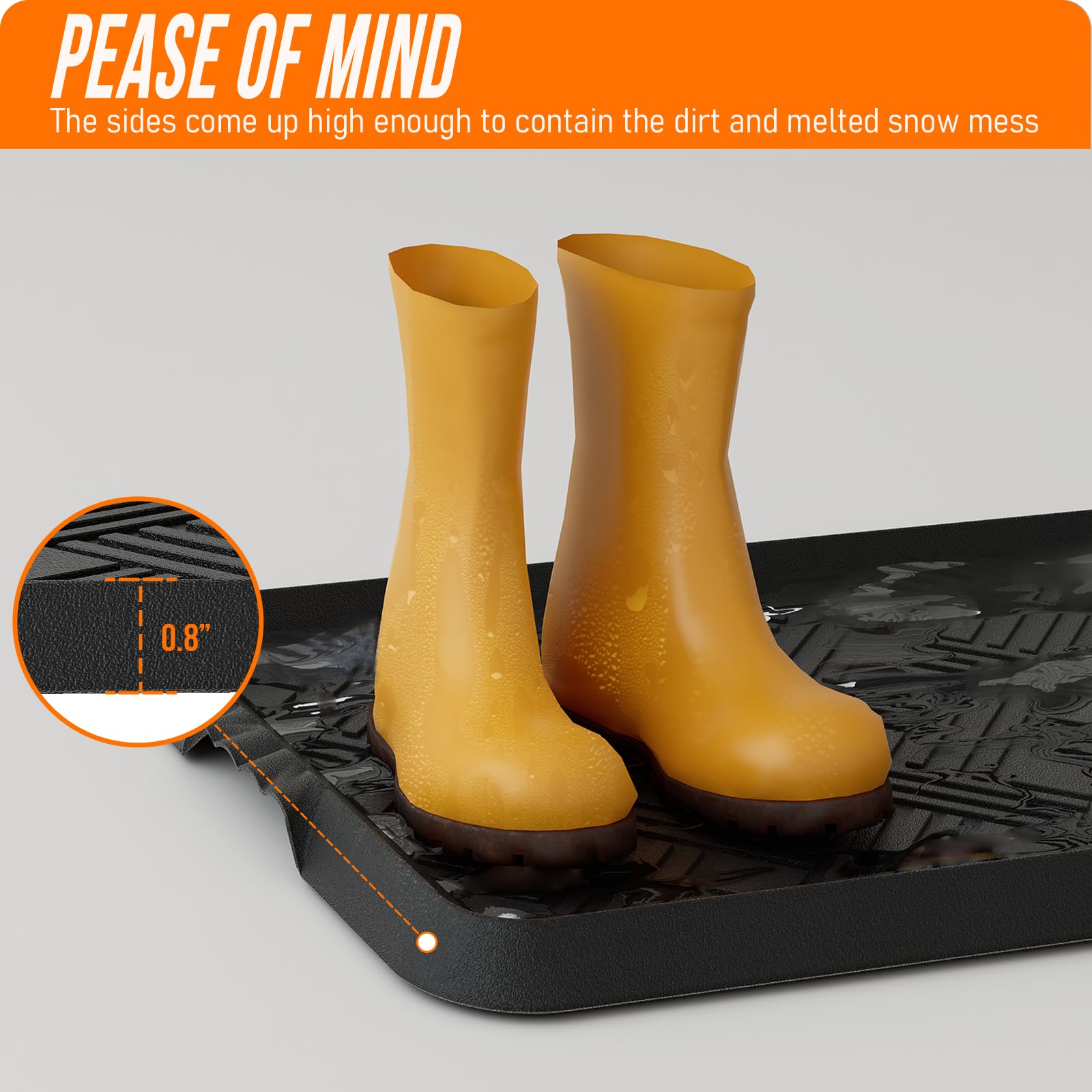 LFCONNECT boot tray rolls up for easy storage when not in use.