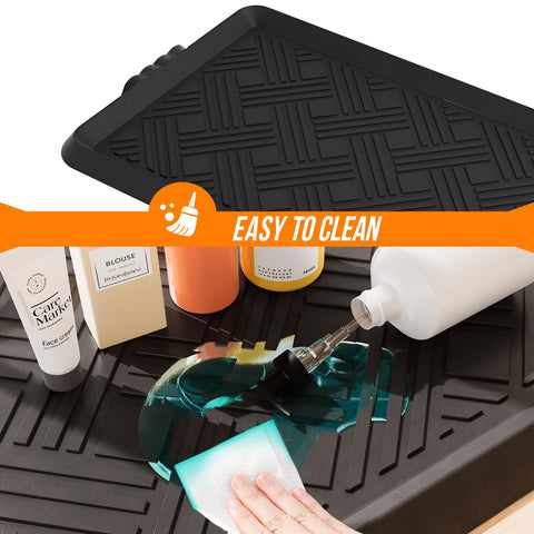LFCONNECT rubber boot tray organizes entryway space for shoes and more.